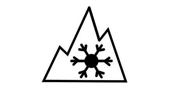 Offizielles Alpine-Symbol mit dem dreigezackten Berg und der Schneeflocke