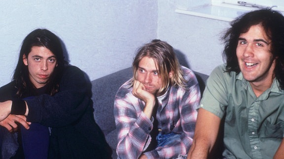Nirvana 1991 beim Europa-Release von Nevermind in London