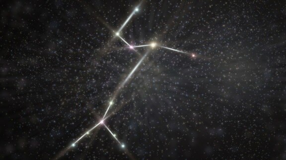 Sternbild Canis Major mit Sirius als Illustration mit farblich hervorgehobenen Sternen